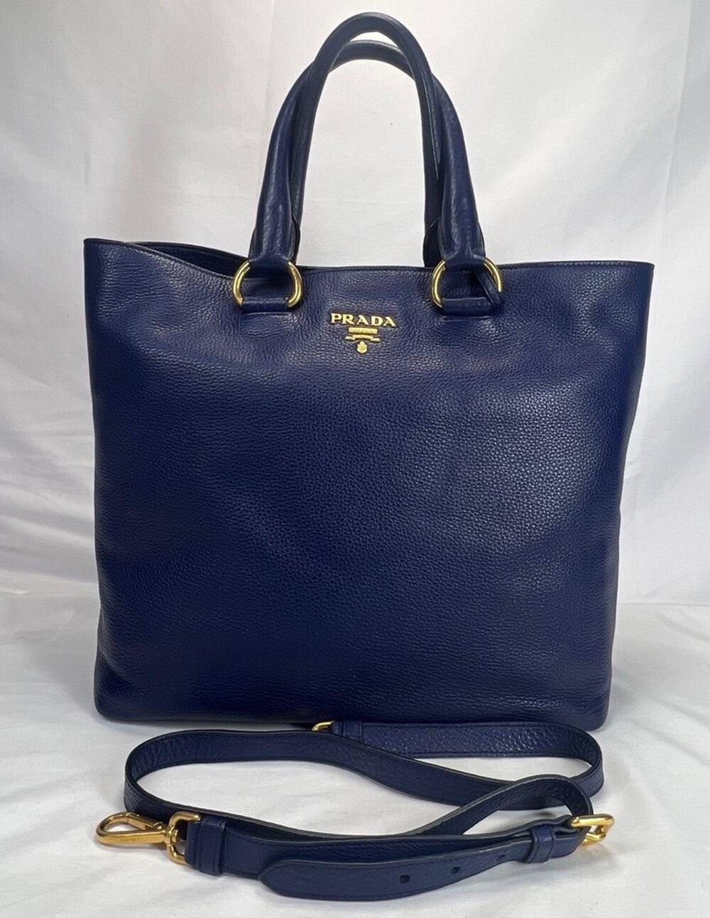Prada Shopping Tote Vitello Daino Large - Blue SPB-CA 358712